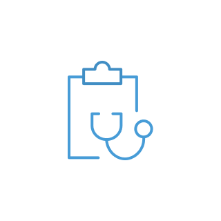 当院の診療内容：泌尿器科、発熱外来、自費診療、検査・健診、予防接種のアイコン